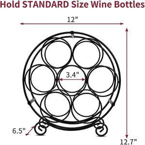 Porte-vin moderne en métal, design rotatif pour 12 bouteilles, pour l'ameublement de la maison - Product Image 3