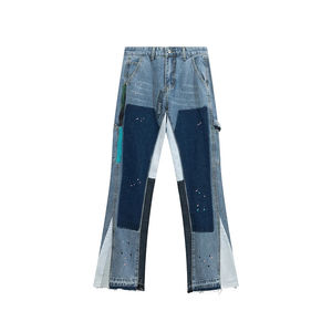 Customized <b>High</b> Quality Design OEM ODM Stretchy Denim <b>Jeans</b> Straight Pocket Plain Mid <b>Waist</b> <b>Men's</b> Casual Distressed Pants <b>Men's</b> - Product Image 2