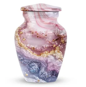 Handcrafted Adult Cremation <b>Urn</b> <b>Large</b> Size American Style 200 Cubic Inches Embossed Finish Metal Funeral <b>Urn</b> Customized Colour - Product Image 3