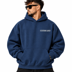 Sweat-shirt Streetwear Homme Oversize à Capuche en Molleton Épais, Épaules Tombantes, Impression Personnalisée au Dos, Prix Usine, Vente en Gros - Product Image 2