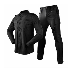 Ensemble uniforme de sécurité pour hommes en polyester et coton, chemise de travail et pantalon cargo, haute qualité, pour l'été, usage professionnel, couleur et logo personnalisables - Product Image 3