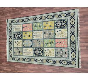 Oushak Floral Cotton Carpet Hand Knotted Living Room Area <b>Door</b> Carpet Set Non-Slip PET Friendly Foam decent style - Product Image 1
