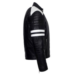 Chaqueta de Cuero Genuino de Cordero para Hombre, Estilo Café Racer, Casual, de Moda, para Motocicleta, Fabricación al por Mayor OEM ODM - Product Image 3