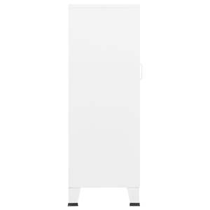 Coffre de rangement rectangulaire moyen en métal blanc pour salon, élégante armoire en bois - Product Image 4