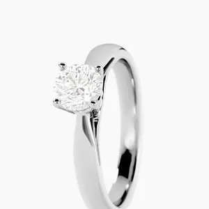 Bague en diamant naturel certifié GIA, taille 0,90 carat, forme ronde, couleur G, pureté VVS2, en platine, solitaire, pour femme - Product Image 2