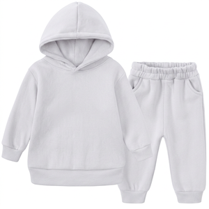 Conjunto Deportivo con Capucha para Bebés, Color Sólido, Spandex/Poliéster, Ecológico, Informal, para Invierno, Manga Larga, Bolsillos Laterales, Elástico - Product Image 2