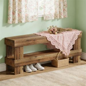 Entrance <b>Bench</b> with Shoe <b>Rack</b> Convenient Bedside Chair and Storage for Home Use - Product Image 3