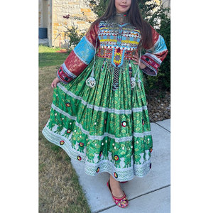 Vestido Afgano para Mujer, Vestido Largo de Inspiración Étnica con Patrones Tradicionales Clásicos y Material Suave y Transpirable - Product Image 2