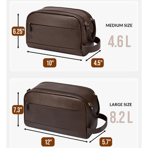 Handmade leather toiletry grooming kit bag with premium craftsmanship for stylish travel and organization in reasonable price - Product Image 6