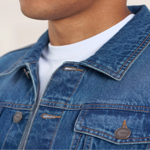 Veste en jean pour homme, hiver, manches longues, 100% coton, coupe-vent, respirante, tendance, nouvelle collection, toutes tailles, simple boutonnage, poches, décontractée - Product Image 2