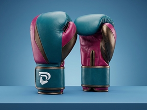 Gants de boxe en cuir Dumela International, bleu marine, rose, marron, tailles personnalisées 6oz-16oz, équipement d'entraînement - Product Image 1