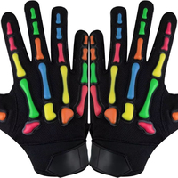 Guantes Acolchados de Fútbol Americano con Diseño de Esqueleto, Protección Cómoda para las Manos, Guantes Acolchados de Fútbol Americano Personalizados con Diseño de Esqueleto para Hombre