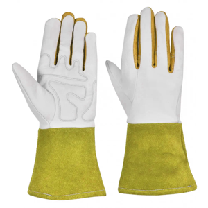 Guantes de Soldadura TIG de Alta Resistencia, Resistentes al Calor, Industriales, Ignífugos, Reforzados, de Piel de Vacuno y Cabra, 7 oz, Tejidos - Product Image 5
