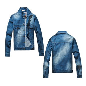 Veste en jean pour homme, couleur unie, décontractée, simple boutonnage, coupe ajustée, en coton, haute qualité, mode, personnalisable, vente en gros - Product Image 2
