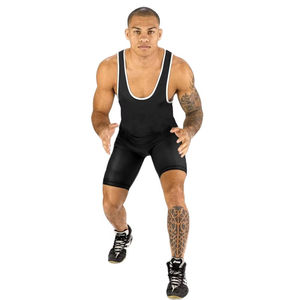 Men's Wrestling Singlet Sleeveless Crew Neck Fitted Spandex <b>Polyester</b> Moisture Wicking Breathable Quick Dry Adult Size - Product Image 5