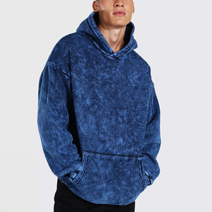 Heavyweight Cotton Acid Wash Pullover Hoodie Men Oversized Manufacture Premium Quality <b>Thick</b> <b>Fleece</b> Streetwear Warm Sweatshirt - Product Image 1
