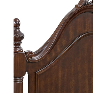 Cama King Conala hecha de madera maciza de caoba de alta calidad con color marrón oscuro para uso en dormitorio. - Product Image 4