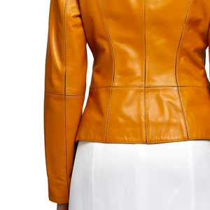 Breathable Genuine <b>Leather</b> <b>Jacket</b> for Women Custom Design High Quality Ladies Outerwear in Latest Fashion Trend for Stylish Look - Product Image 4