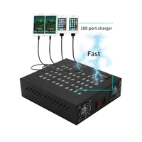 Station de charge USB 100 ports 500W DC5V 100A, chargeur de bureau multi-appareils, affichage numérique, chargeur USB multi-ports pour téléphones