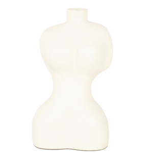 Escultura de Torso de Madera Hecha a Mano - Objeto Decorativo Minimalista de Madera Blanca 20x12x10cm Ecológico y Duradero para Decoración de Sala de Estar - Product Image 1