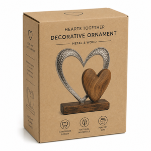 Escultura de Corazón Hecha a Mano en Metal y Madera, Acabado Martillado, Decoración Romántica para el Hogar, Regalo de Aniversario, Decoración de Mesa - Product Image 5