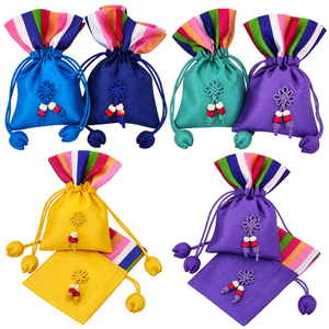 Korean Traditional Saekdong Bokjumeoni Drawstring <b>Gift</b> <b>Bag</b> Colorful Reusable Fabric Pouch for Wedding <b>Party</b> Favors and Souvenirs - Product Image 1