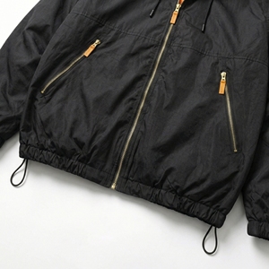 Black Hooded Utility <b>Jacket</b> with Orange Quilted Lining | Lightweight Weather Resistant <b>Parka</b> | OEM Private Label Supplier - Product Image 4