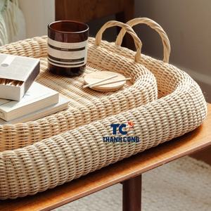 Bandeja gruesa de ratán 2025 TOP TRENDY Natural para decoración de mesa de servicio hecha en Vietnam - Product Image 2