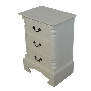 Mesitas DE NOCHE DE REPRODUCCIÓN antiguas, mesitas de noche pintadas en blanco minimalista, lámpara de madera, mesa, muebles para el hogar de estilo europeo - Product Image 1