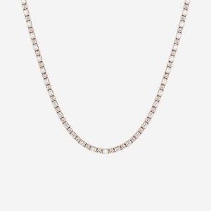 Collar de cadena tipo tenis con 13 diamantes de laboratorio de esmeralda de 1.3 ct, collar brillante alternado, joyería de cadena tipo tenis - Product Image 1