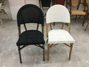 French Style Aluminum <strong>Ratan</strong> Bistro <strong>Chair</strong> for Cafe Restaurant Outdoor - Product Image 4