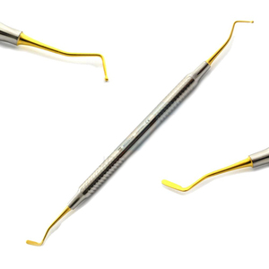 Instruments de placement de composite dentaire Bone Bridge, pointes dorées, acier inoxydable, réutilisables, certifiés CE Classe I, manuels - Product Image 2