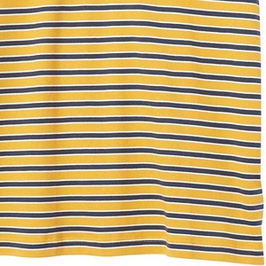Polo de Punto a Rayas para Hombre, Manga Corta, Casual, con Bolsillo, Amarillo y Azul Marino, Corte Regular - Product Image 5