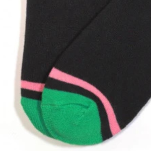 1908 <b>Black</b> Pink Green Crew <b>Socks</b> <b>Women</b> Striped Athletic Fashion <b>Socks</b> Soft Comfortable Casual Sports Hosiery Collegiate - Product Image 5