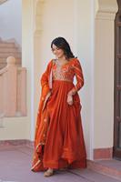 Pakaian Tradisional India Salwar Kameez dengan Payet dan Bordir Berat untuk Pernikahan, Pakaian Festival Etnik, Gaun Sutra Georgette