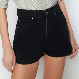 Shorts en jean amples personnalisés avec logo pour femmes, coupe décontractée, tenue décontractée d'été, fournisseur d'usine - Product Image 2