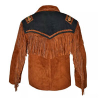 Veste en daim véritable de qualité supérieure pour homme, avec franges, pour l'hiver, finition unie, tailles personnalisées, vente en gros OEM, directement de l'usine