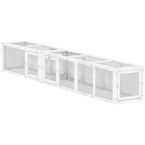 Tunnel per Gatti in Legno Bianco a 8 Porte per Esercizio all'Aperto, Design Combinabile - Product Image 1