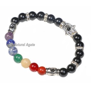 Bracelet 7 chakras en pierre de lave – Bijoux de yoga et de méditation - Product Image 3