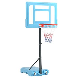 Canestro da Basket Portatile Regolabile in Altezza per Bordo Piscina con Tabellone Trasparente 36.5"-48.5" e Base Riempibile, Sistema Gioco per Bambini Attivi - Product Image 1