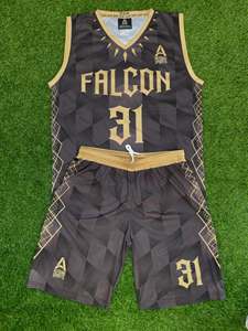 Ensemble de maillot de basket-ball Falcon sublimé 31 unisexe pour adulte, débardeur à col en V en polyester à séchage rapide avec short à cordon de serrage - Product Image 6