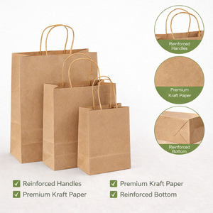 Bolsa de Papel con Asas Impresas Personalizadas con su Propio Logotipo para Restaurante, Servicio de Comida a Domicilio, Comida para Llevar, Empaque Kraft Marrón - Product Image 4