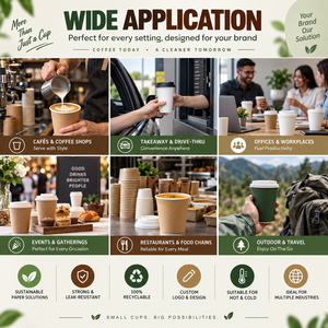 Papel Kraft EcoRev Ripple de Pared Simple, Biodegradable, Compostable, Reciclable, Apto para Alimentos, Envase Desechable para Bebidas Frías y Calientes, Personalizable - Product Image 5