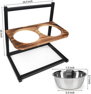 Bát Cho Chó Mèo Nuôi Chó Bát Đứng Bộ Nạp Có Thể Điều Chỉnh Nâng Cao 3 Chiều Cao 5in 9in Với Bát Thức Ăn Và Nước Bằng Thép Không Gỉ - Product Image 3