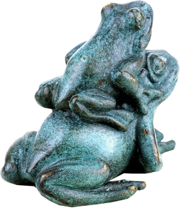 Sculpture de couple de grenouilles en bronze, figurine décorative en métal pour jardin, patio, pelouse, étang, décoration intérieure ou de table - Product Image 5