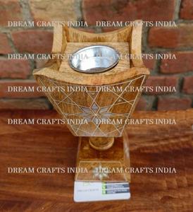 Ramadan Eid Special 2026 Religious Spring Eco-Friendly Mango Wood Sea Shell Bakhoor <b>Burner</b> <b>Incense</b> Holder Mother Pearl Madhkan - Product Image 5