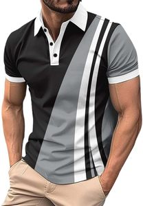 T-shirt polo homme tendance hip-hop, imprimé graphique, en jersey lourd de polycoton, coupe décontractée, style streetwear - Product Image 2