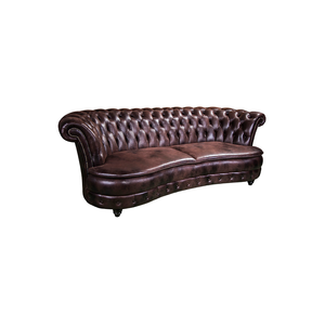 Chesterfield canapé BAS9101 salon classique moderne meubles en cuir tissu luxueux élégant 3.5 places malaisie - Product Image 1
