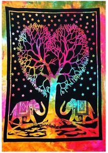 Heart <b>Elephant</b> Table Cloth Tapestry Poster Cotton Animal Print Small Wall Hanging Home <b>Decor</b> By Indian Consigners - Product Image 6