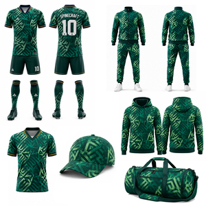 Kit de maillot de football OEM/ODM avec impression par sublimation, personnalisable avec le nom et le numéro de l'équipe, ensemble uniforme de football en polyester à séchage rapide, vente en gros - Product Image 1